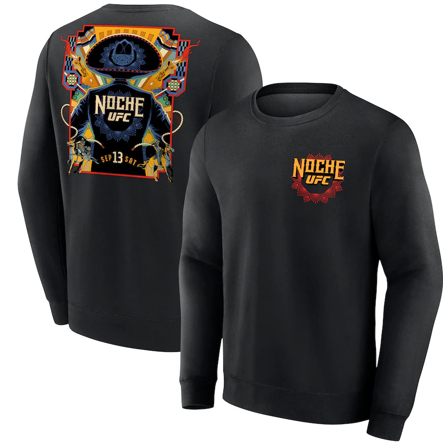 Noche UFC 2025 Mens Black Sweatshirt
