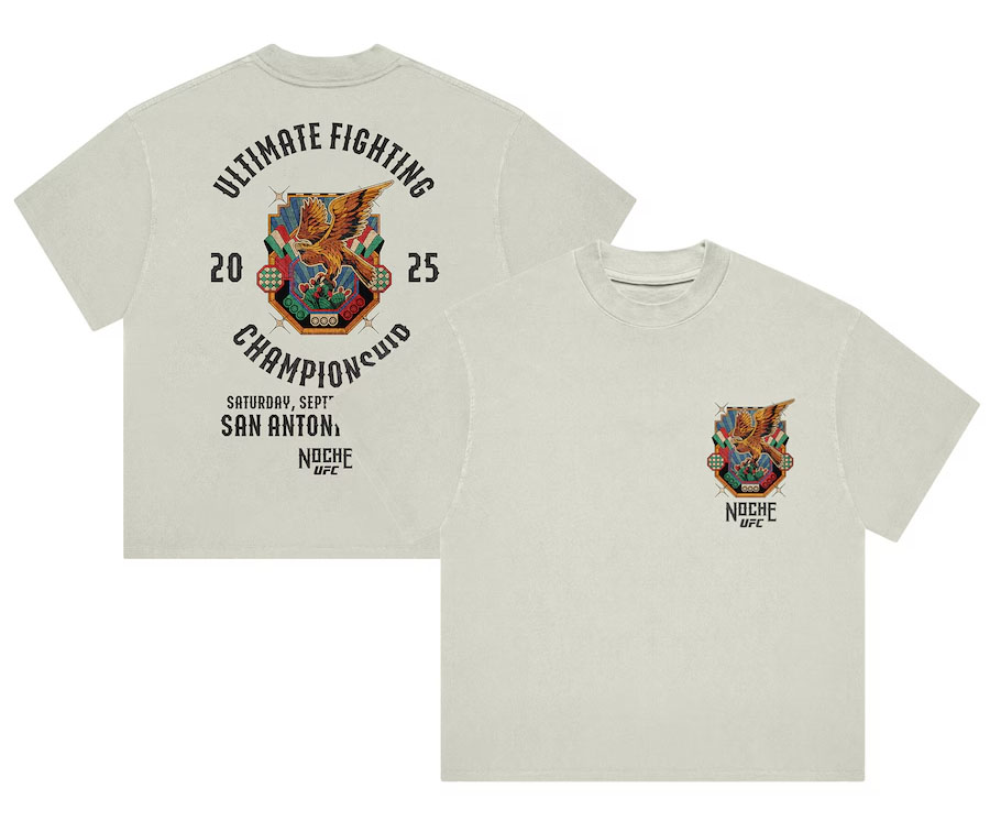 Noche UFC 2025 Stained Glass Boxy T Shirt Cream