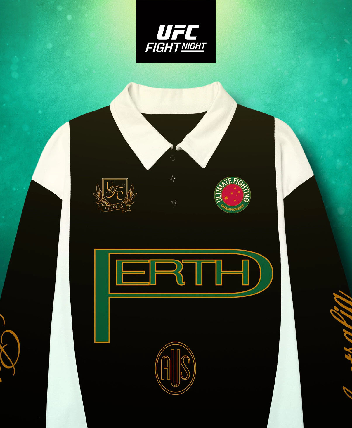 UFC Fight Night 199 Perth Long Sleeve Rugby Polo Shirt