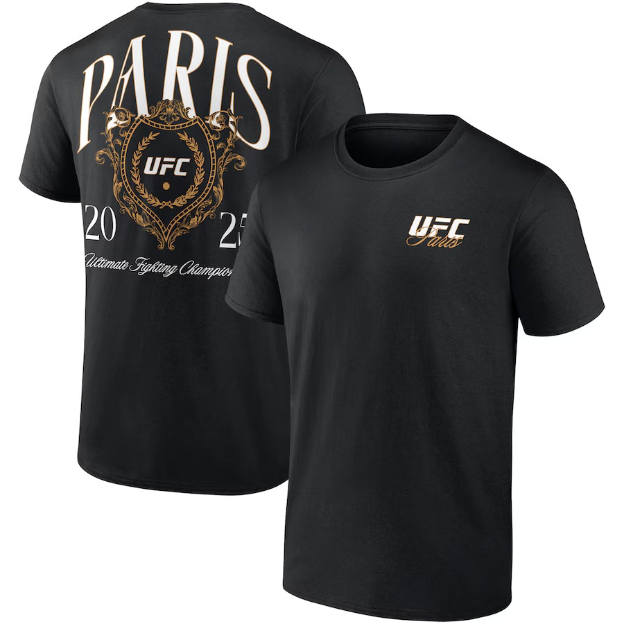 UFC Paris 2025 Mens Black T Shirt