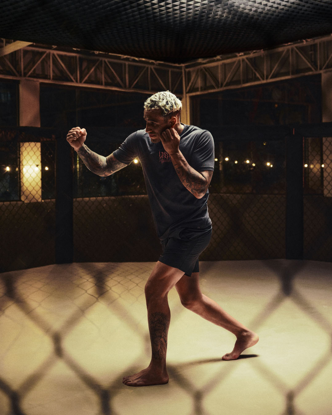 Charles Oliveira UFC Fighter Wearing Project Rock 8 Shoes and Apparel 3