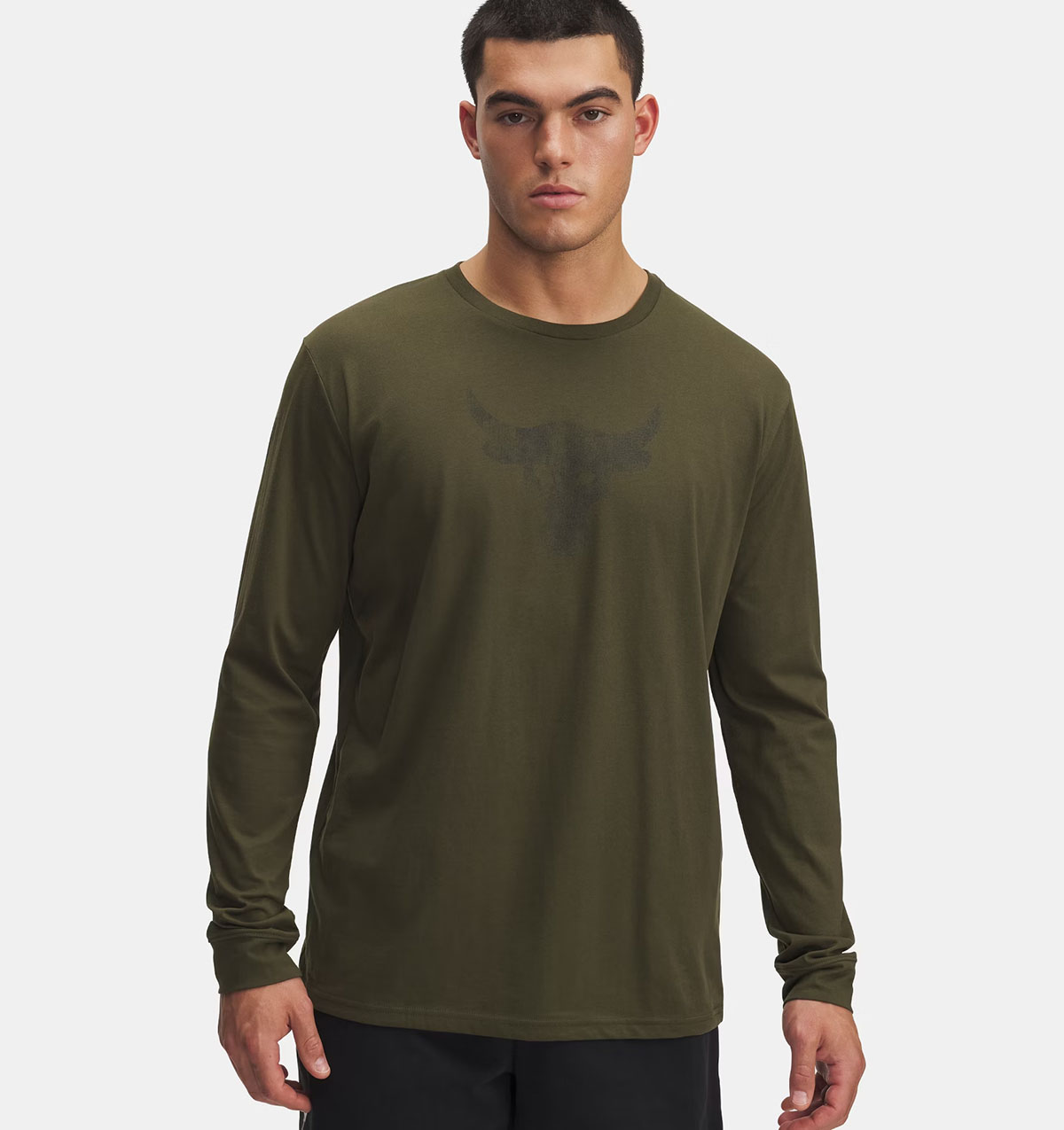 Projct Rock Brahma Bulls Mens Long Sleeve Top Expedition Green