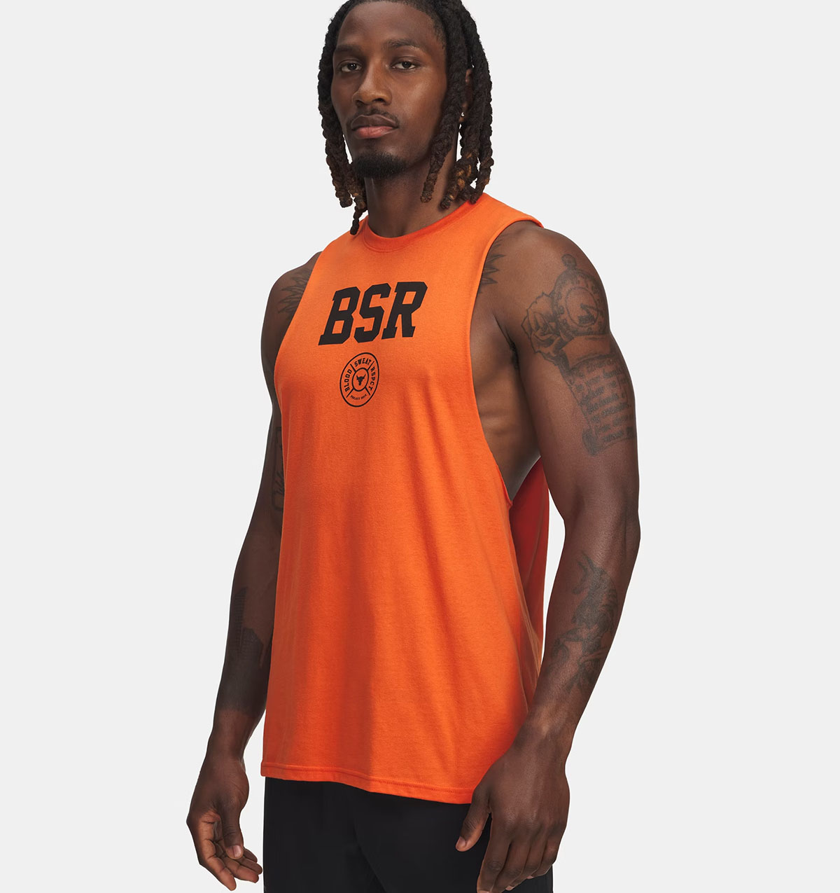 Project Rock BSR Mens Sleeveless Top Orange