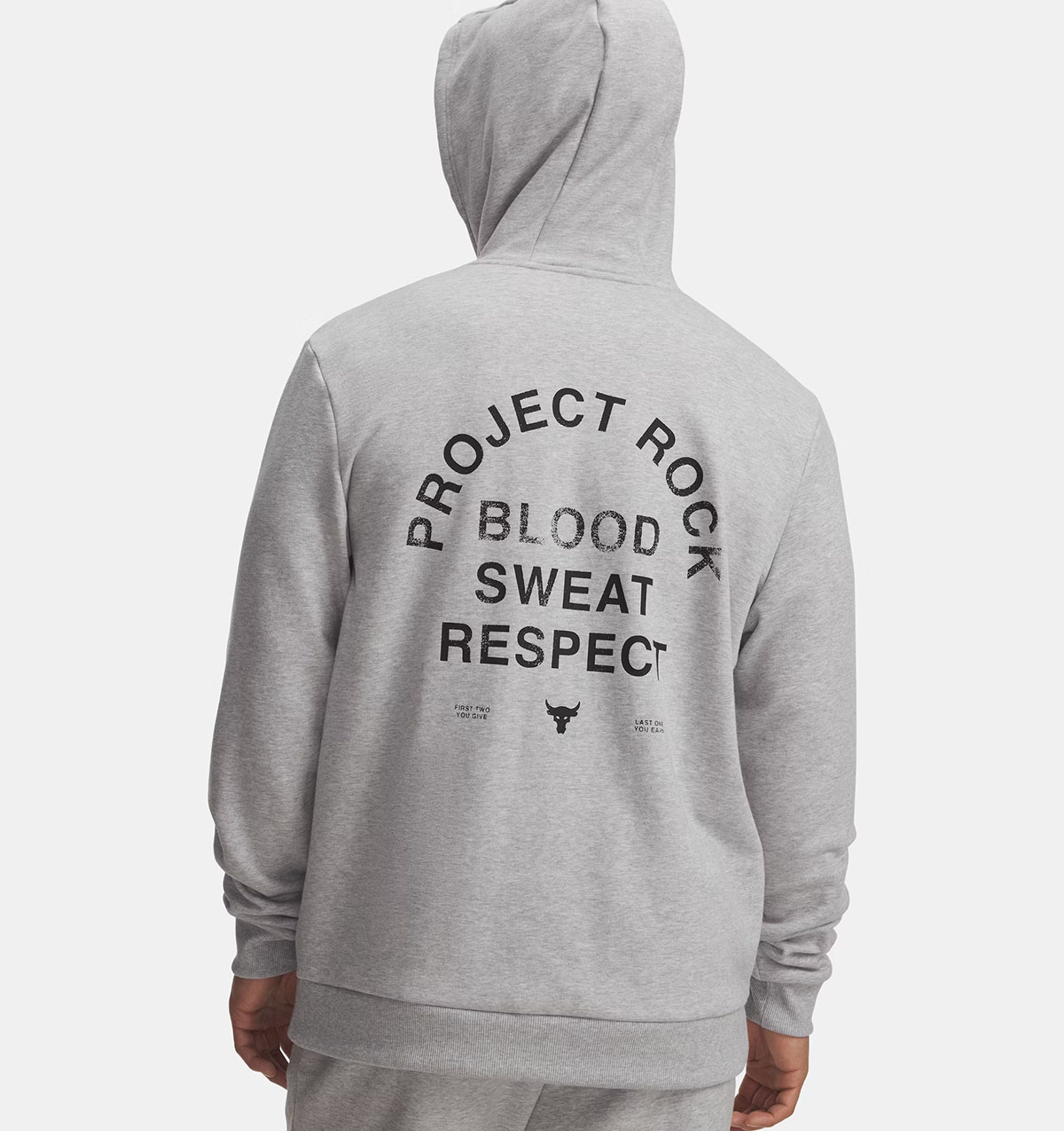 Project Rock BSR Rival Fleece Mens Hoodie Grey 2
