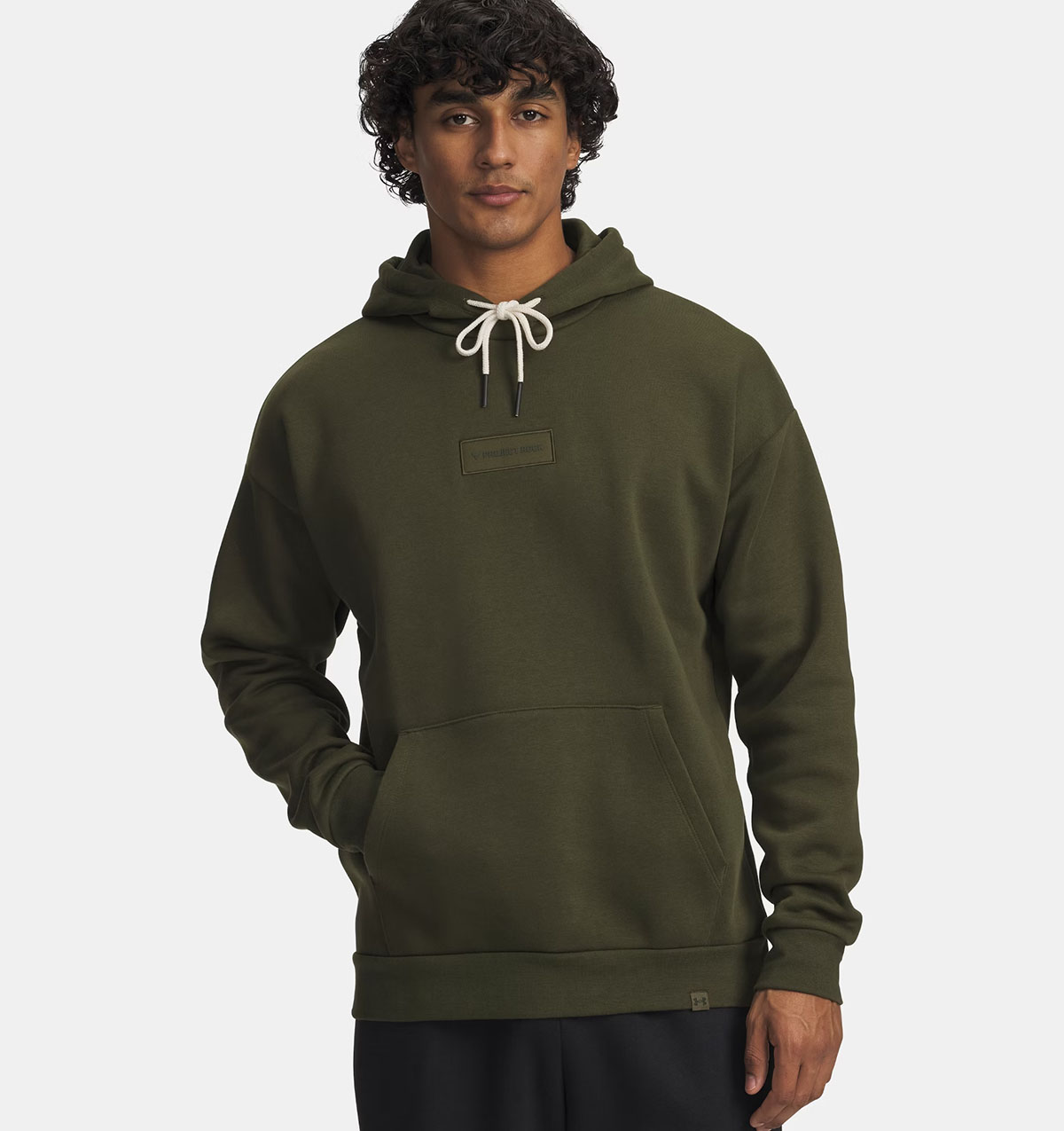 Project Rock Icon Fleece Mens Hoodie Expedition Green 1