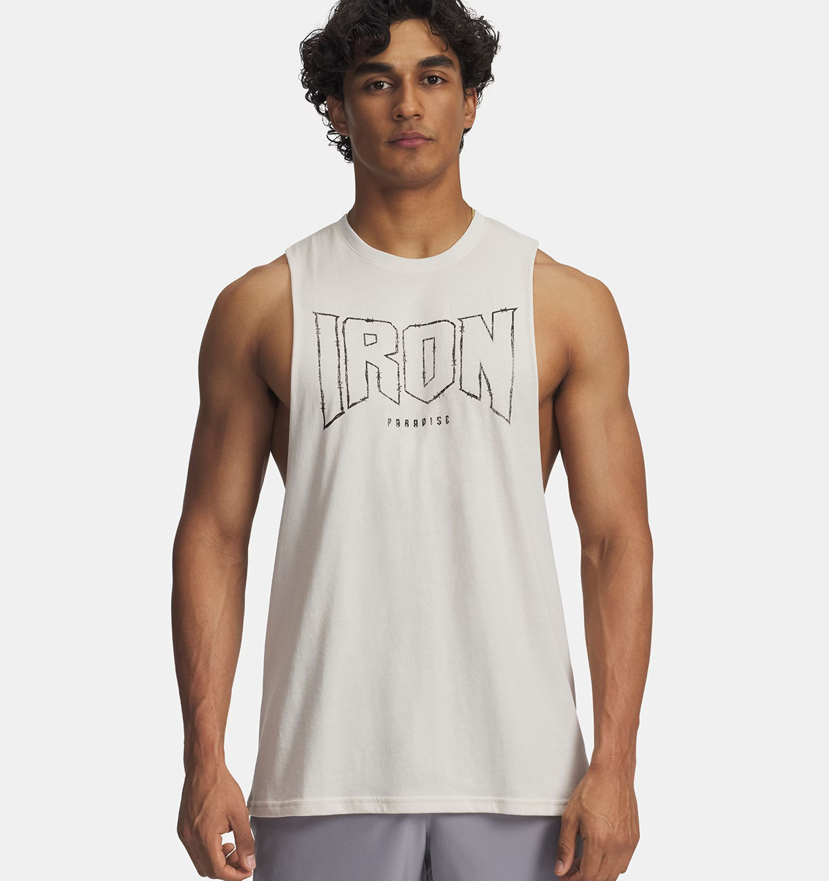 Project Rock Iron Paradise Mens Tank Top Stone
