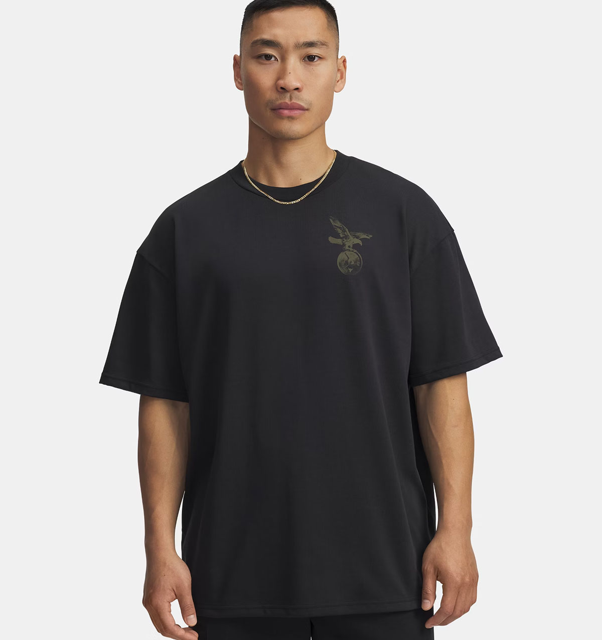 Project Rock Mens Graphic T Shirt Black Expedition Green 1