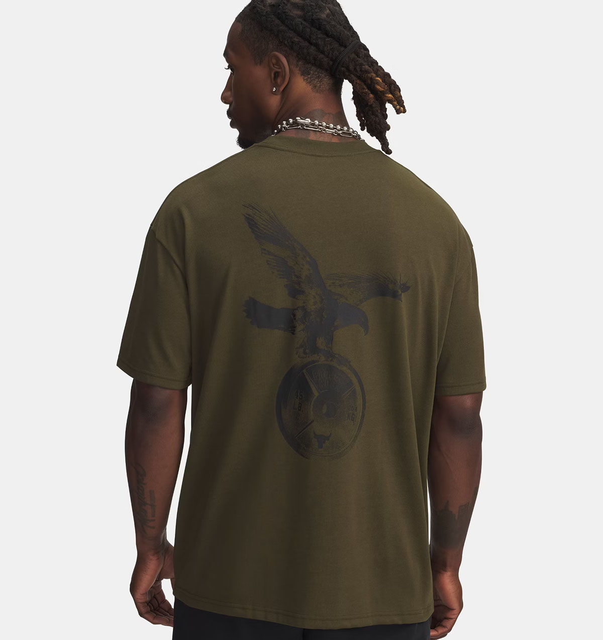 Project Rock Mens Graphic T Shirt Expedition Green Black 2