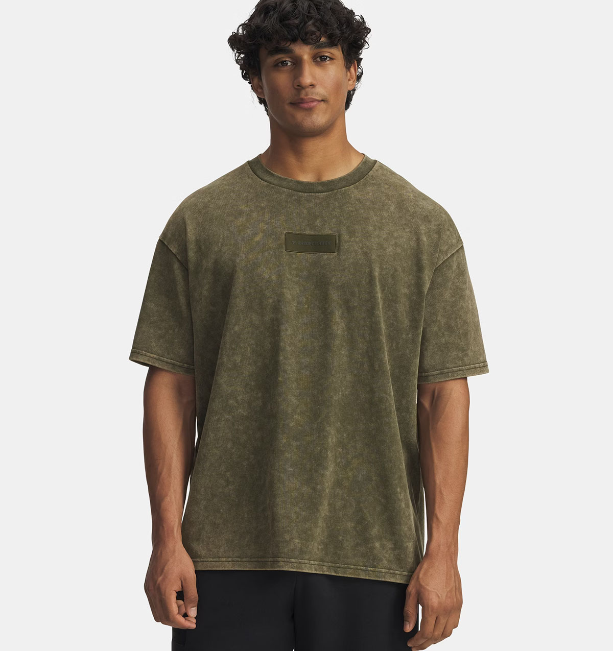 Project Rock Mens Heavyweight Oversized T Shirt Expedition Green 1