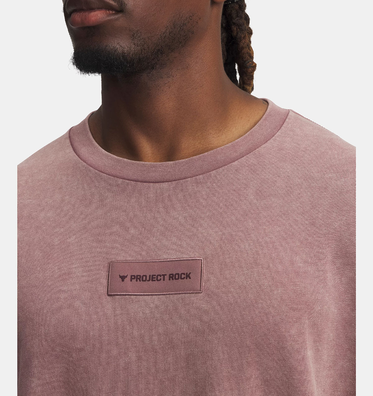 Project Rock Mens Heavyweight Oversized T Shirt Maroon Mist 2