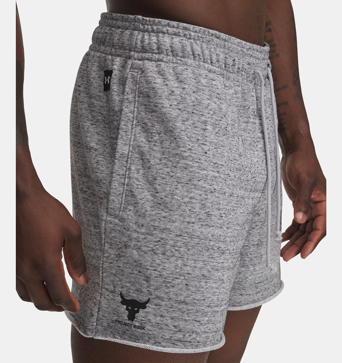 Project Rock Mens Terry Shorts Grey