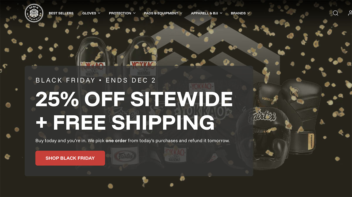 MMA Warehouse Black Friday 2025 Sales Deals Fight Gear Boxing BJJ Muay Thai