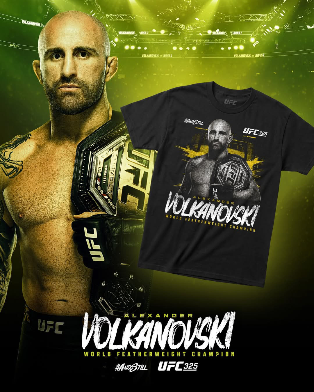 Alexander Volkanovski UFC 325 Featherweight Champion T-Shirt