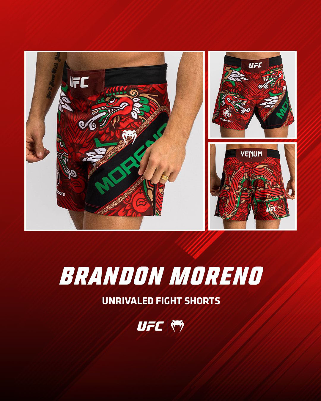 Brandon Moreno UFC Custom Fight Shorts UFC Fight Night Mexico City CDMX