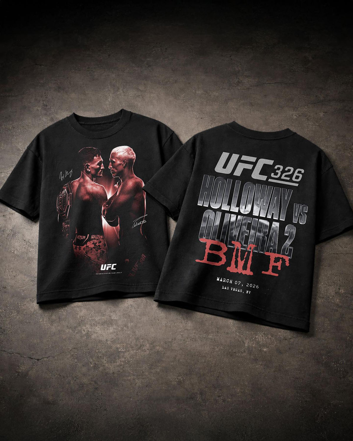 Max Holloway vs. Charles Oliveira UFC 326 Matchup Boxy T-Shirt