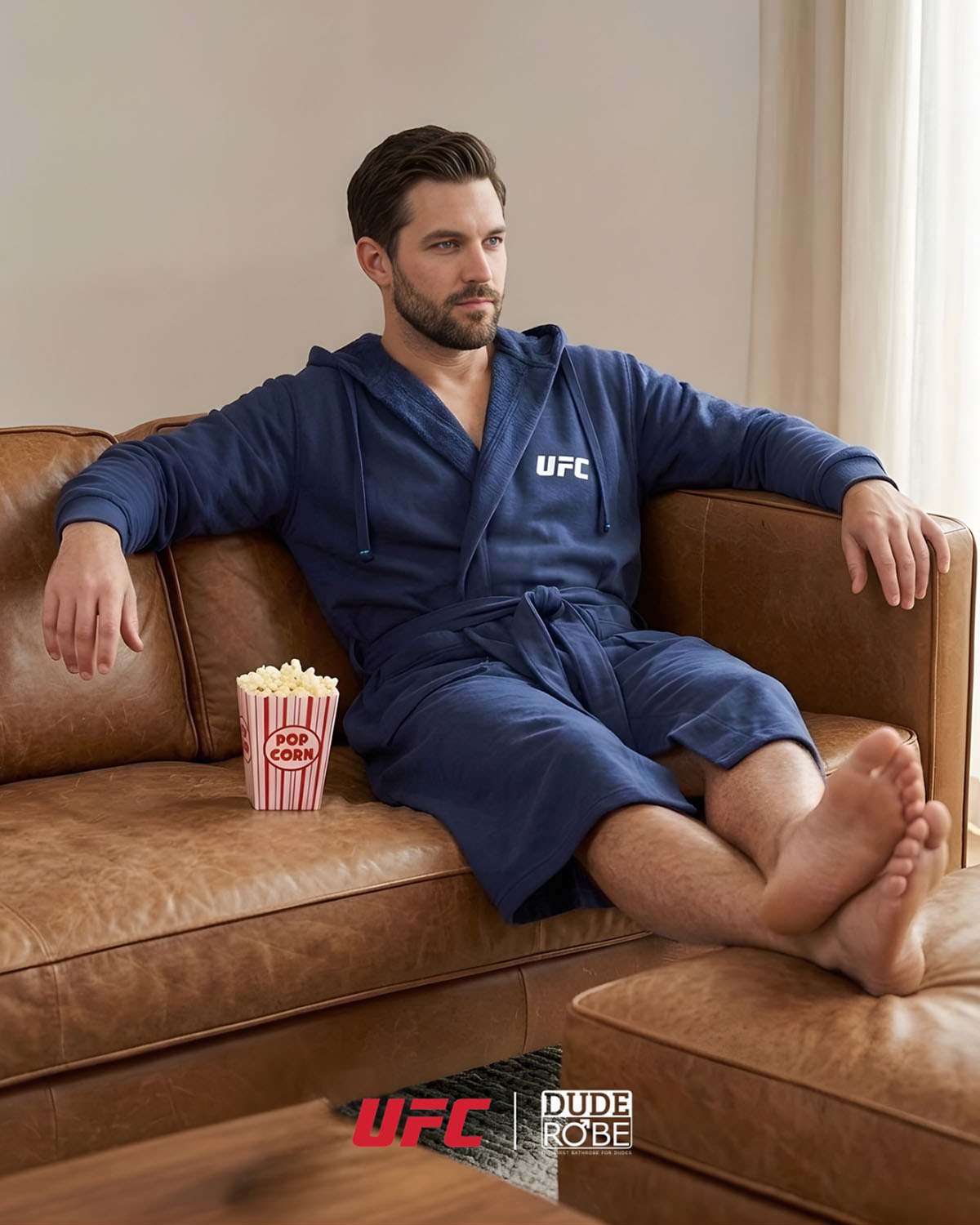 UFC Duderobe Fight Fan Wearing Robe Watching UFC Fights