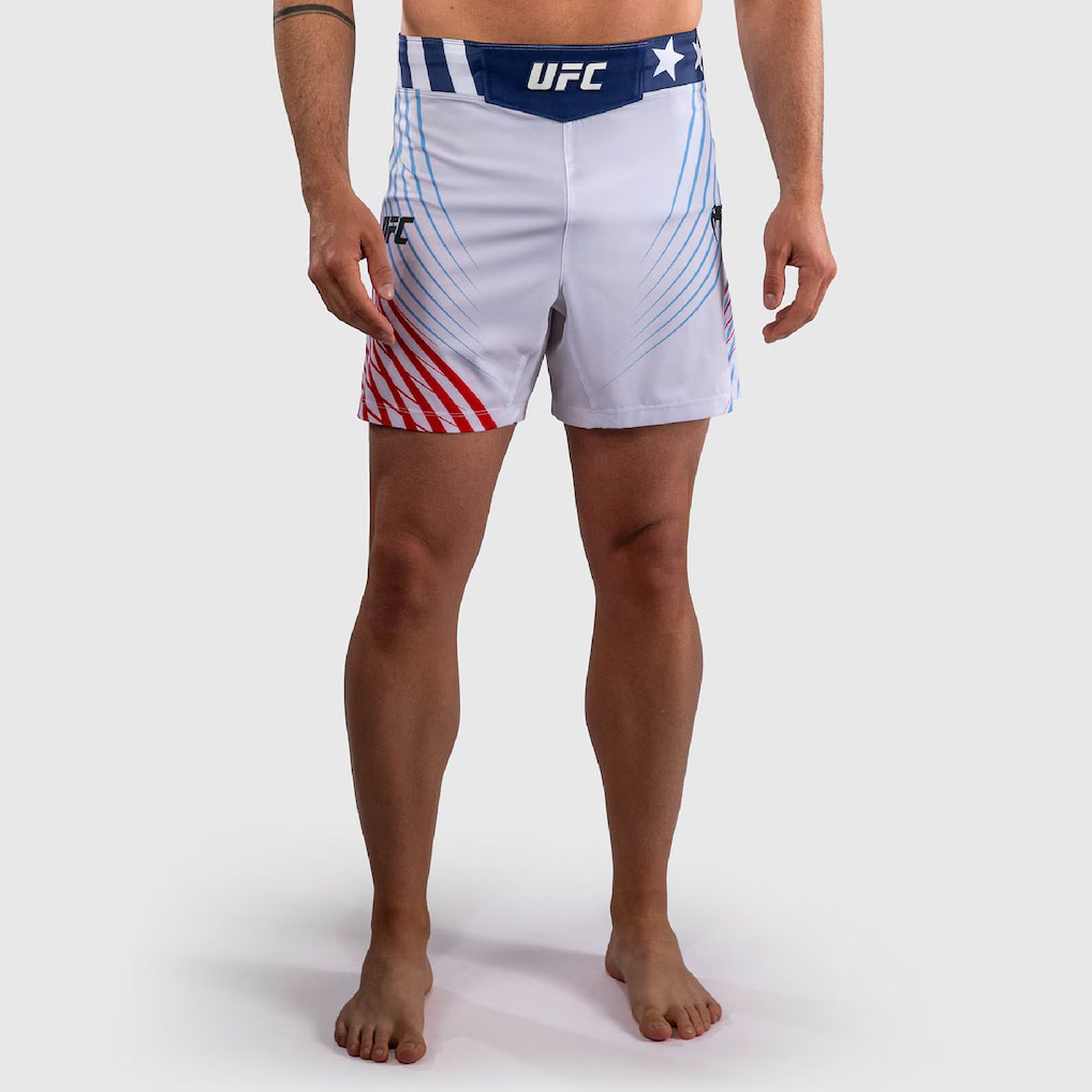 UFC Freedom 250 by Venum White Authentic Fight Night Short Fit Fight Shorts 1