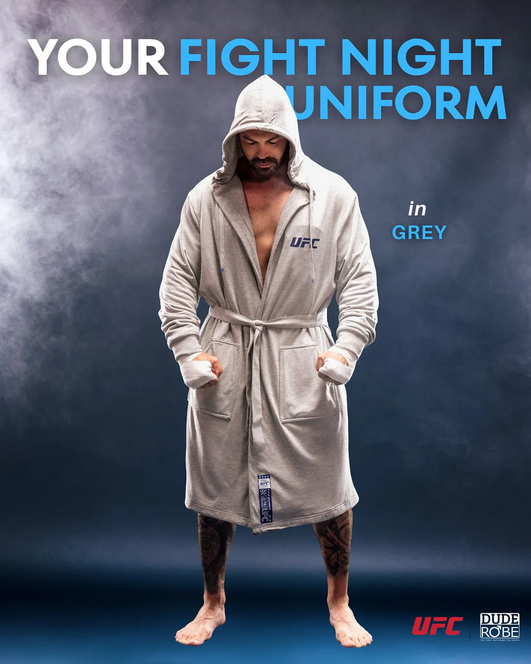 UFC DudeRobe grey robe for fight night comfort