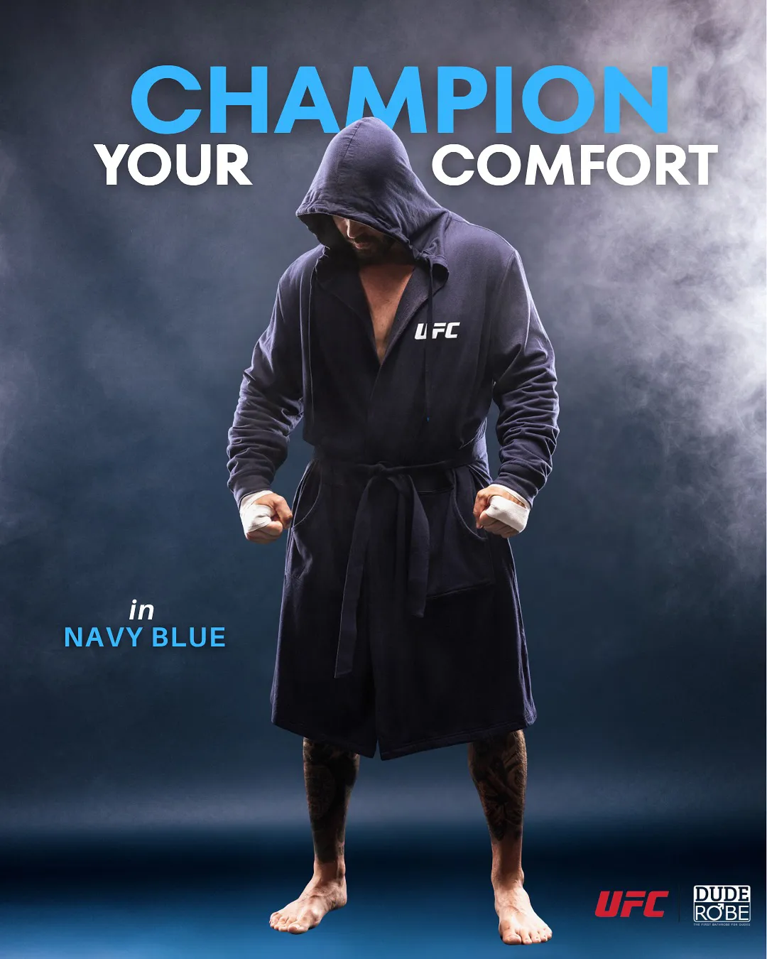 UFC DudeRobe navy robe for UFC fans