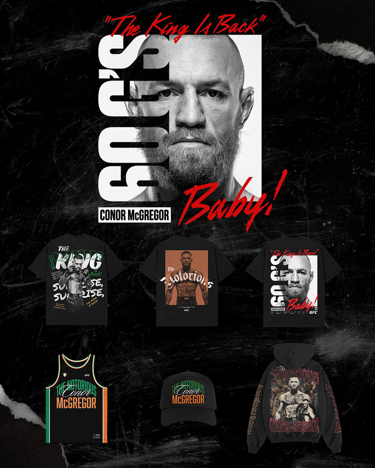 Conor McGregor UFC 329 Apparel: Shirts, Hoodies & Hats