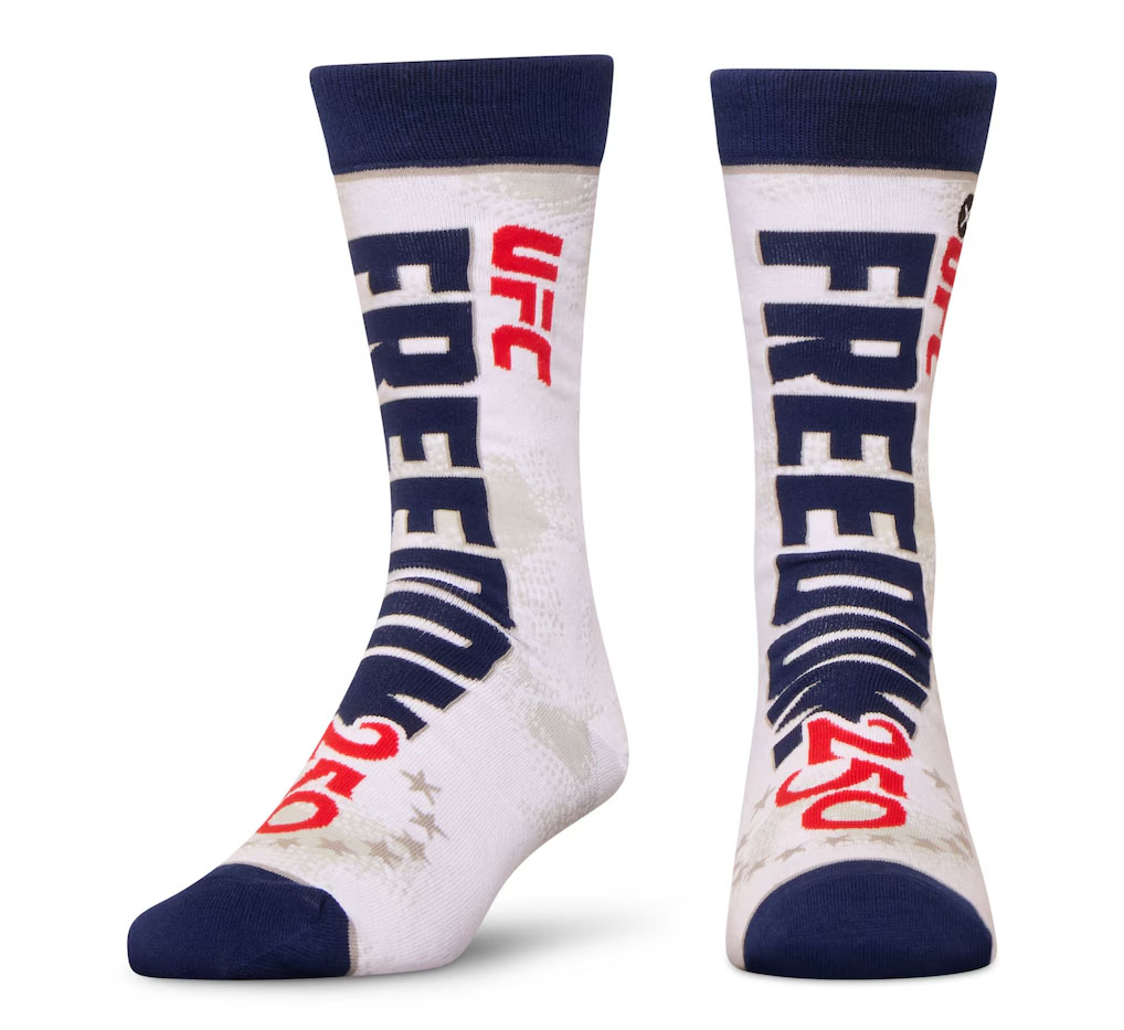 Odd Sox UFC Freedom Tri-Blend 250 Crew Socks White