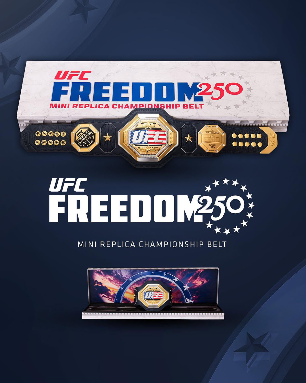 UFC Freedom 250 Mini Replica Championship Title Belt