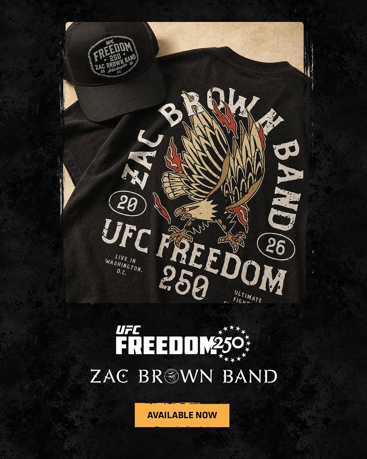 Where to Buy UFC Freedom 250 x Zac Brown Band Collection Shirt and Hat
