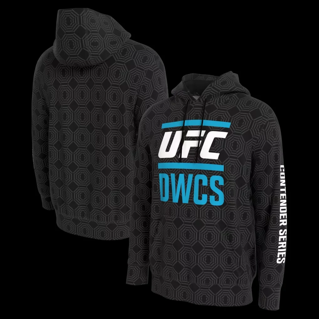 Black ProSphere Dana White’s Contender Series hoodie with UFC and blue DWCS graphics.