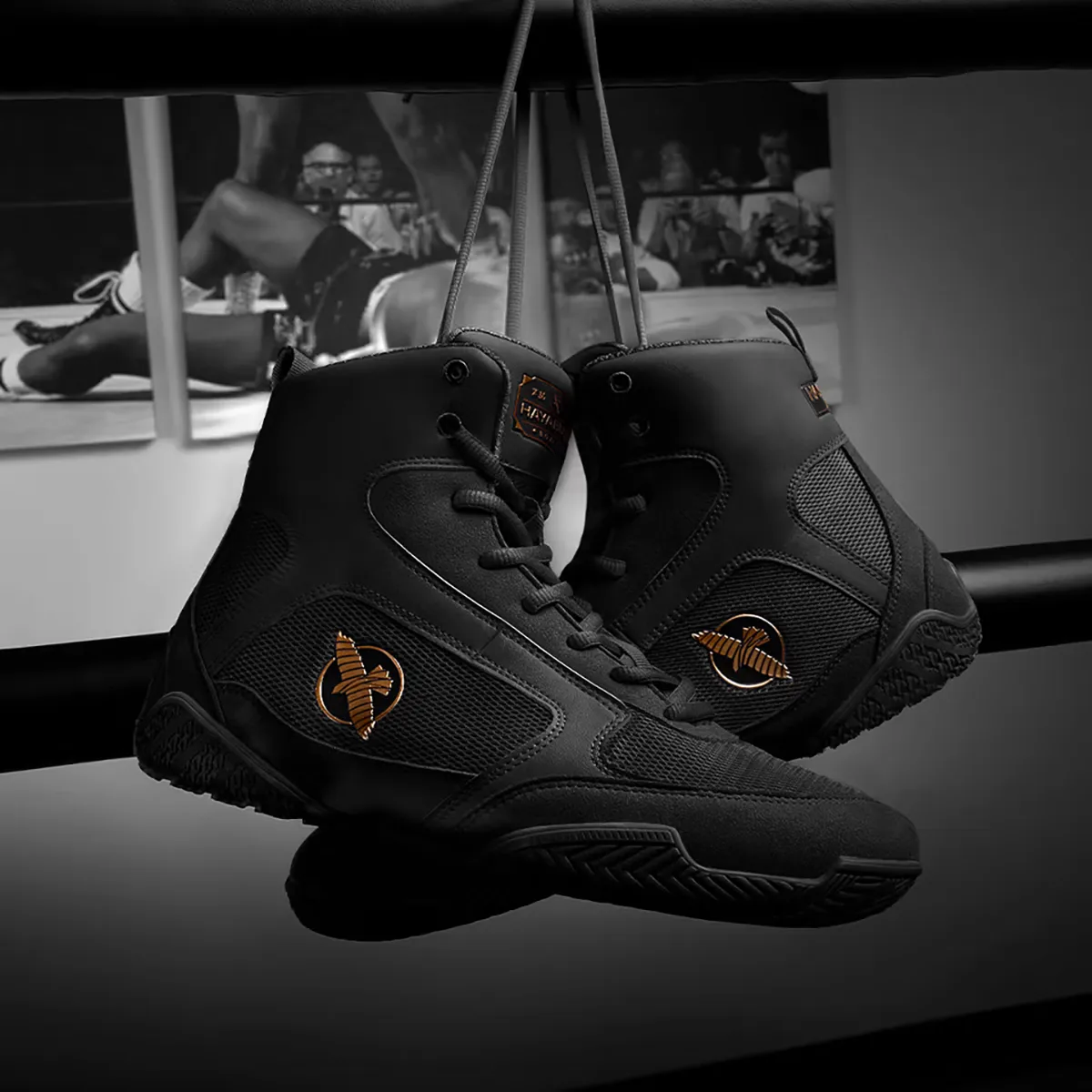 Black Hayabusa Pro boxing shoes