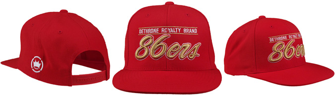 Dethrone 86ers Snapback Hat (Red/Gold) | FighterXFashion.com