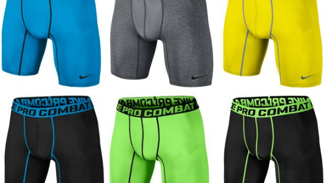 green nike compression shorts