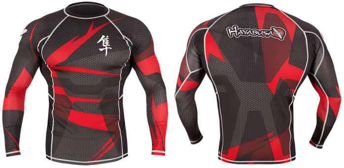 ハヤブサ Hayabusa Metaru Charged Long Sleeve MMA Rashguard - XXS