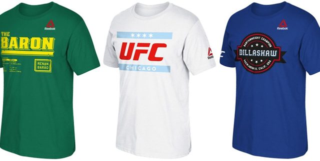 præambel tælle Litteratur Reebok UFC Fight Night Chicago Dillashaw Barao Shirts | FighterXFashion.com
