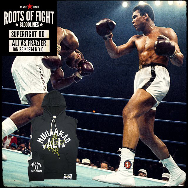 Roots of Fight Ali Super Fight 74 Sleeveless Hoodie | FighterXFashion.com