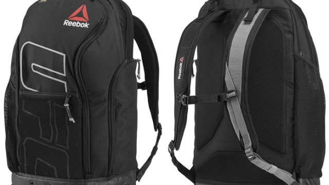 reebok black ufc gym duffle bag backpack