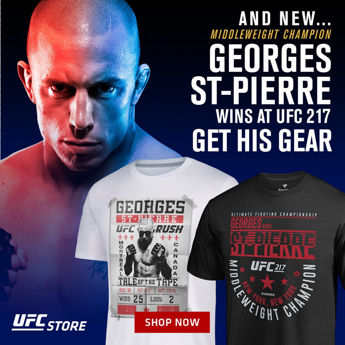 GSP Georges St Pierre UFC 217 Champion Shirt | FighterXFashion.com