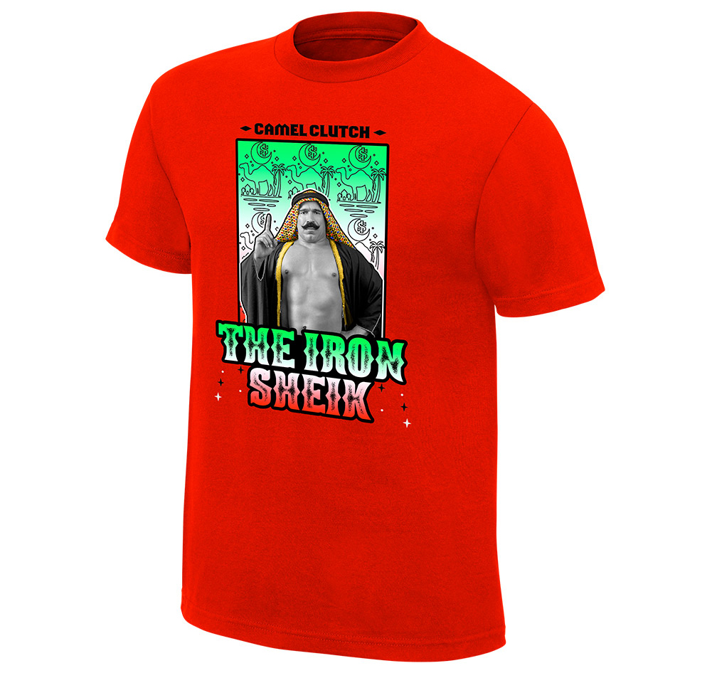 WWE Neon Retro Shirts Iron Sheik Sting Lex Luger and Andre the Giant