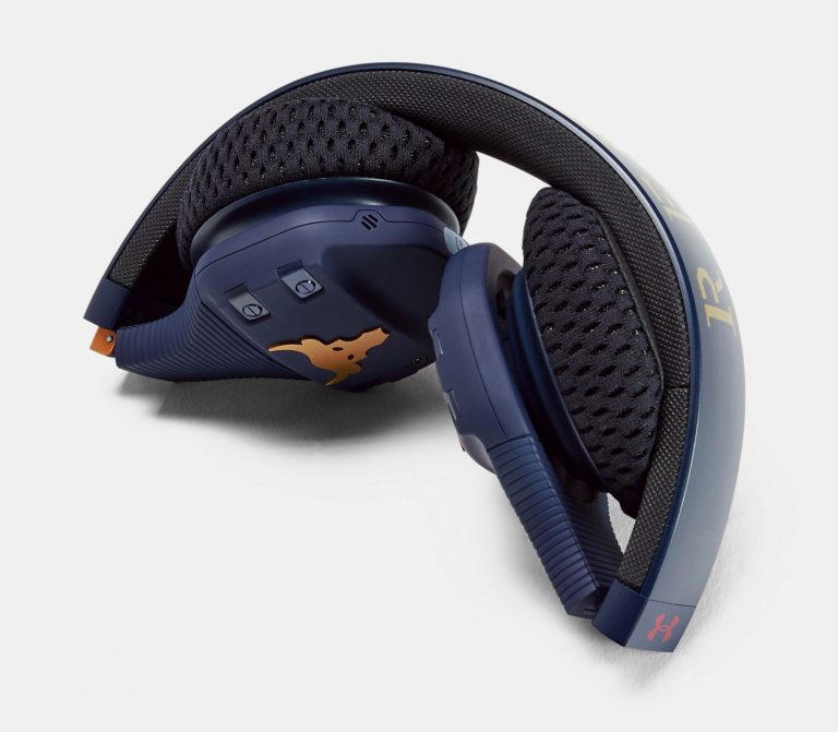 The Rock Under Armour Headphones Now Available in Navy Gold | FighterXFashion.com