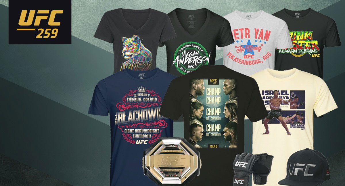 UFC 259 Fighter Shirts and Event Gear