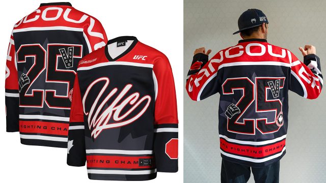 UFC FIght Night Vancouver Red Black Hockey Jersey