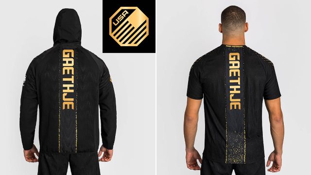 Justin Gaethje UFC 324 Champion Venum Walkout Hoodie and Jersey Black Gold